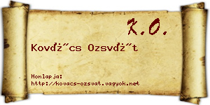 Kovács Ozsvát névjegykártya